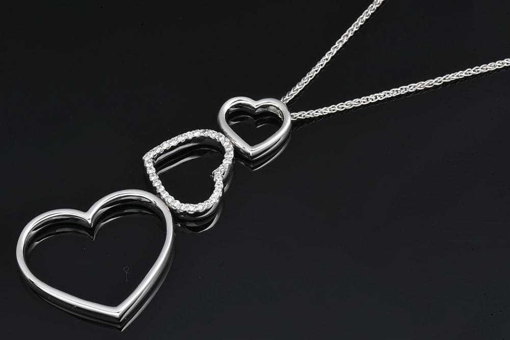 【楽天スーパーセール】 ポンテヴェキオ ハート ホワイトゴールド【美品】 K18WG 0.16ct ネックレス ペンダント ダイヤモンド Pv ポンテヴェキオ
