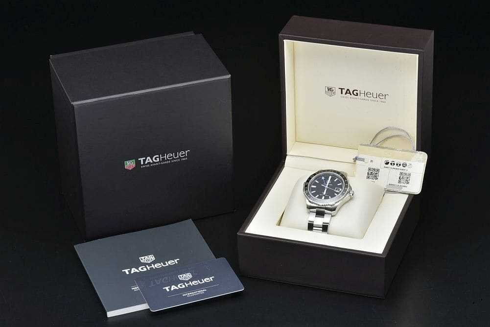  TAG Heuer WAK211A.BA0830 Aquaracer 500Mkyali bar 7 GMT men's SS/ ceramic AT black face 