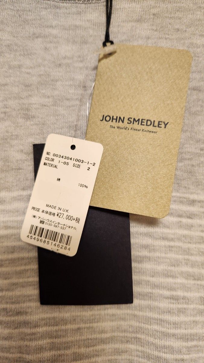 【新品未使用 Mサイズ】 JOHN SMEDLEY コットンニット 半袖Tシャツ