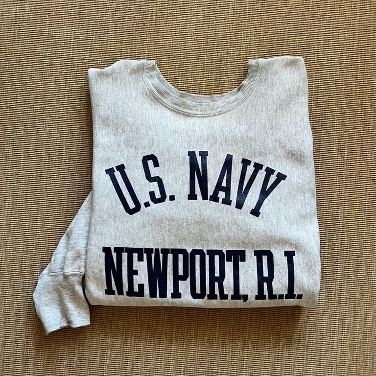 Lサイズ 80's リバースウィーブ U.S.NAVY NEWPORT.R.I トリコタグ チャンピオン CHAMPION ARMY USAFA USMA KINGSPOINT_画像1