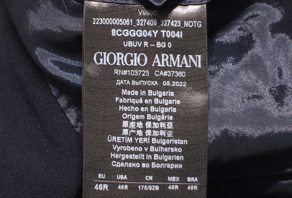 22AW превосходный товар GIORGIO ARMANI STAFFjoru geo Armani SOHOva- Gin шерсть tailored jacket темный темно-синий мужской 46