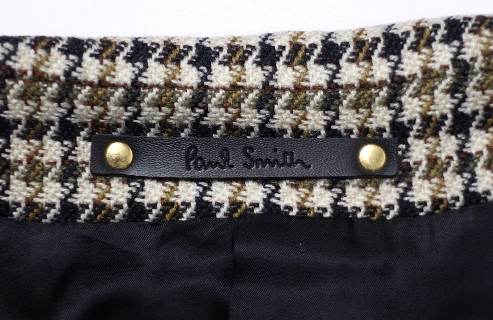 20AW 定価12.6万 超美品 Paul Smith ポールスミス メインライン ドット柄裏地 ガンクラブチェック ステンカラーコート ウール メンズ S_画像6