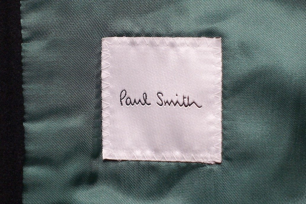 19AW 定価10万 超美品 Paul Smith ポールスミス メインライン ウールメルトン スタンドカラー ダウンジャケット ブラック メンズ L コート_画像4