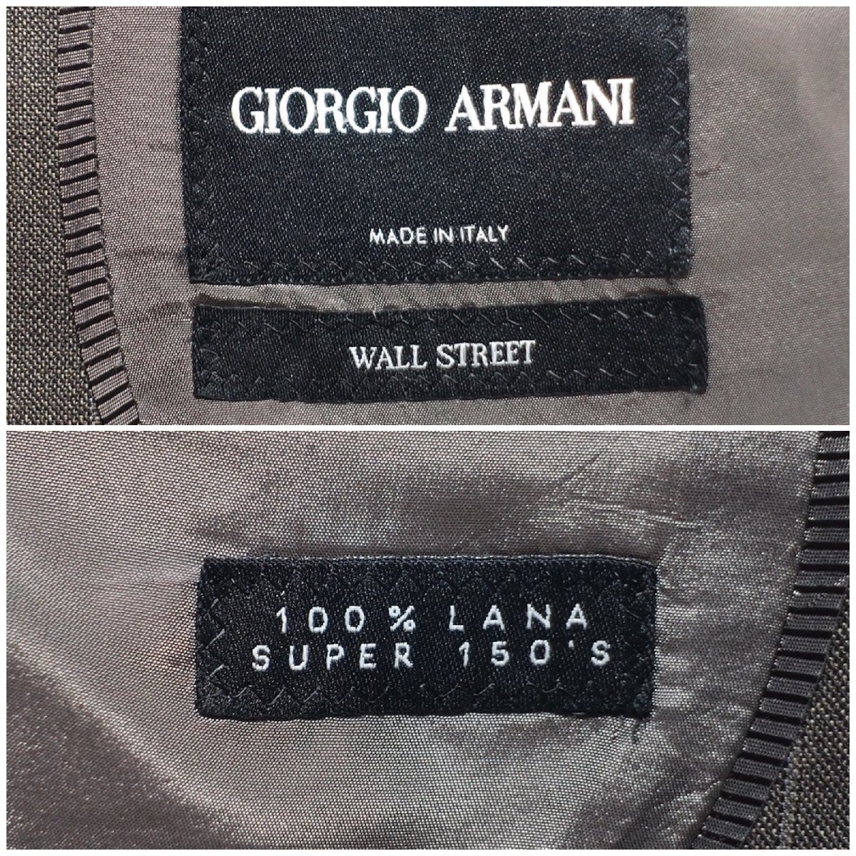  обычная цена 45 десять тысяч 14AW прекрасный товар GIORGIO ARMANIjoru geo Armani WALL STREET SUPER 150\'S шерсть полоса костюм выставить мужской 46