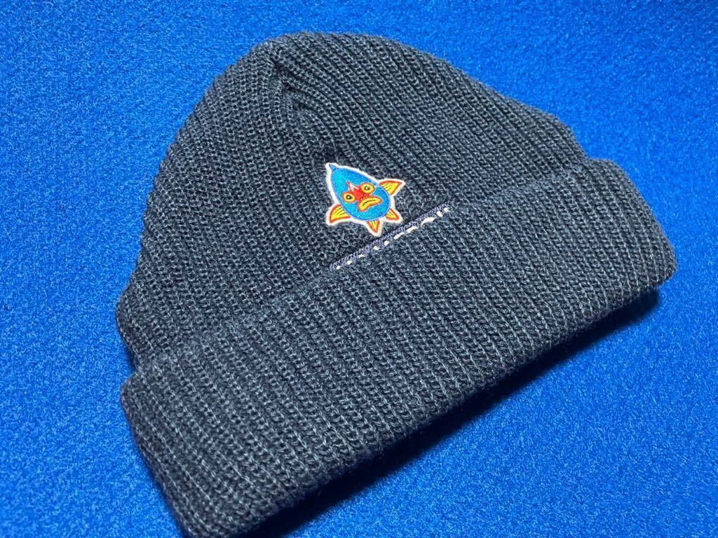 *.... embroidery knitted cap, navy, size F, scad,Gymmaster fishing, outdoor, camp, ski, high King, leisure, other 