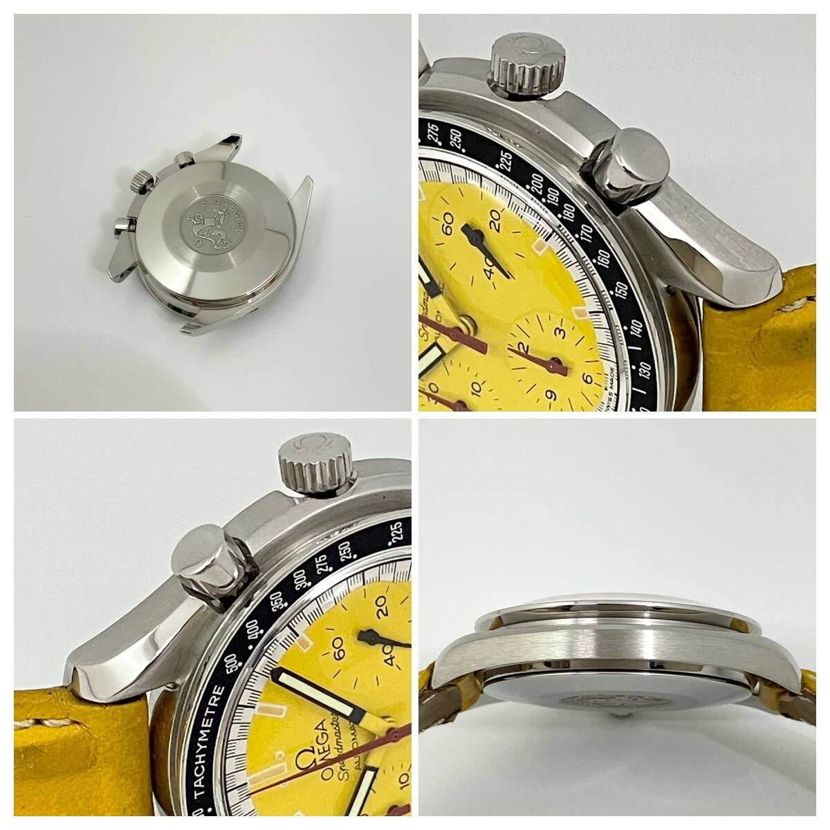 付属品、ベルト2種付き☆OH済み極美品のオメガ・スピードマスター時計・シューマッハ黄色盤・3810-12☆の画像9