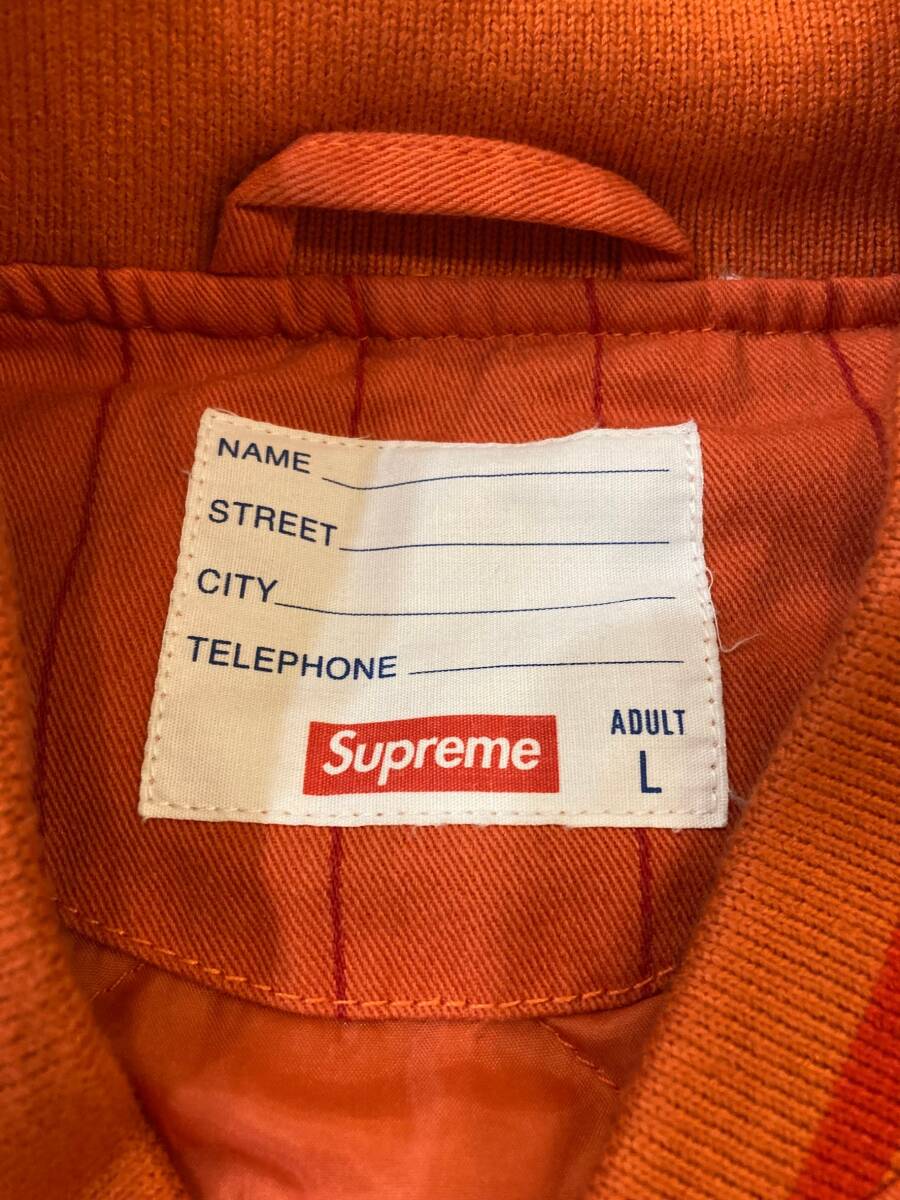 19ss SUPREME Pinstripe Varsity Jacket シュプリーム 最高 ピン 19ss SUPREME Pinstripe Varsity Jacket シュプリーム 最高 ピン