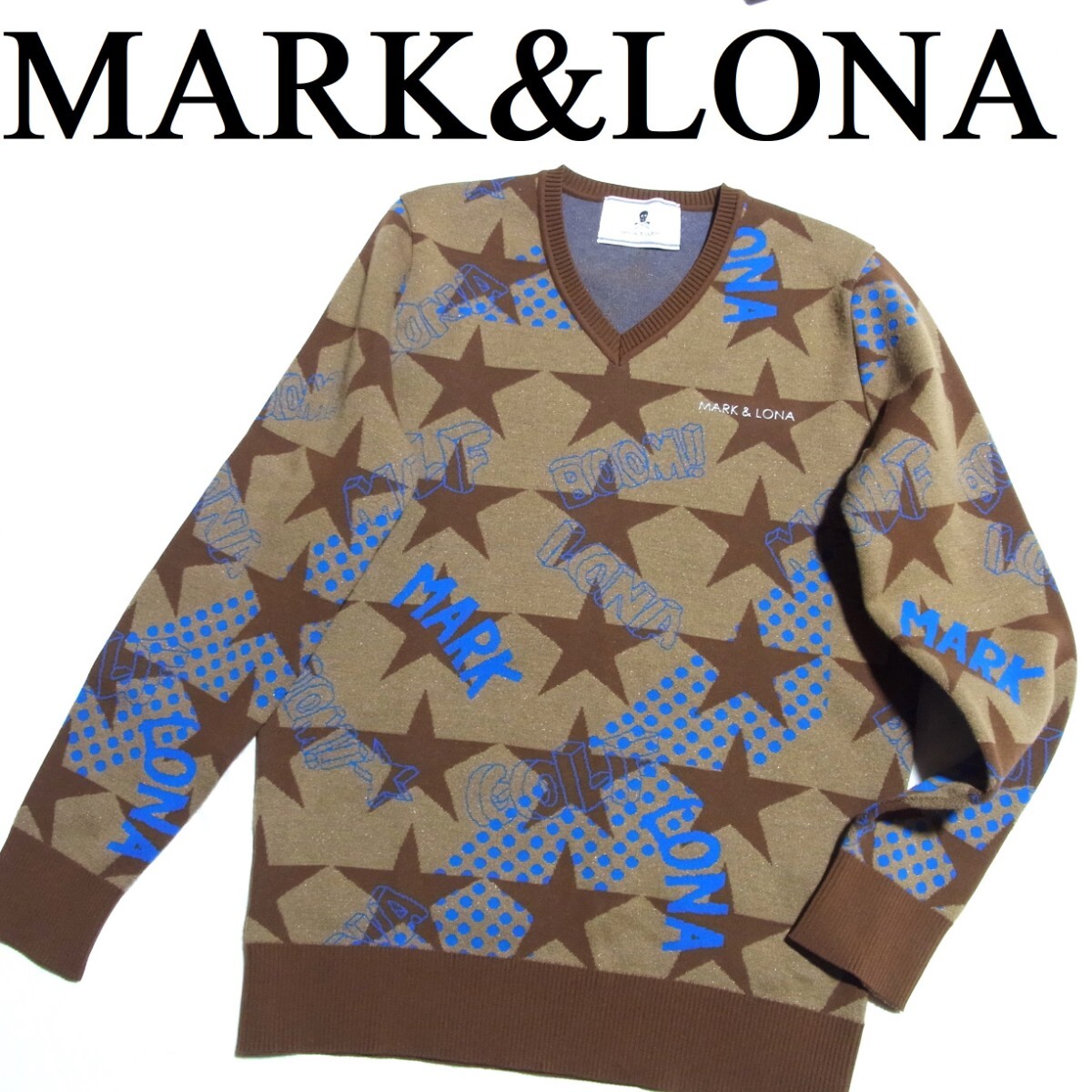 MARK&LONA マーク&ロナ Comic Star V Pullover スター 星柄 V MARK&LONA マーク&ロナ Comic Star V Pullover スター 星柄 V