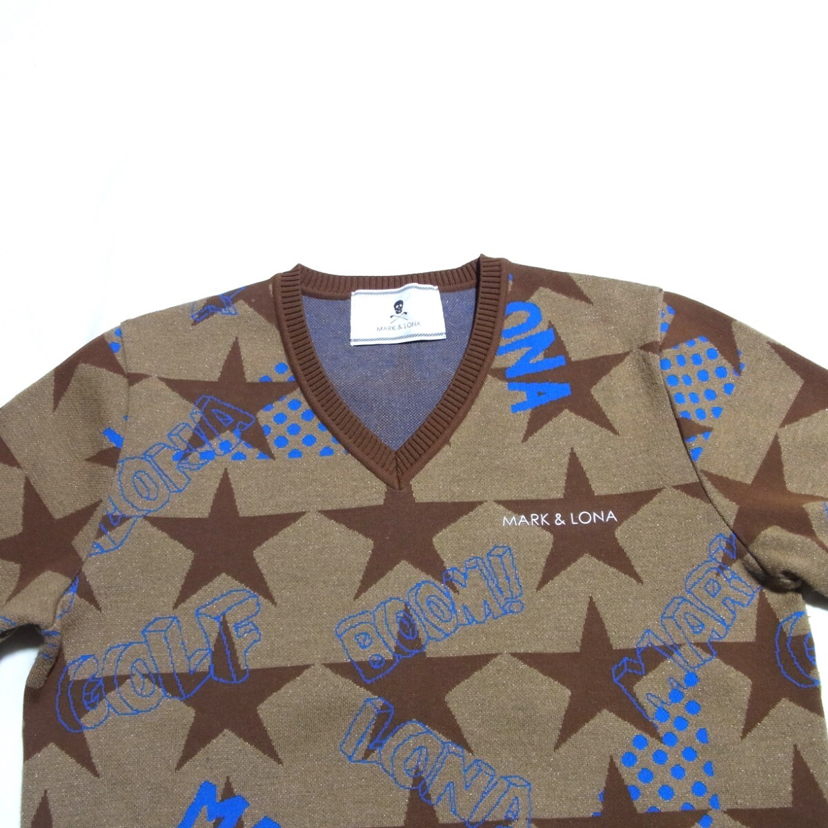 MARK&LONA マーク&ロナ Comic Star V Pullover スター 星柄 V MARK&LONA マーク&ロナ Comic Star V Pullover スター 星柄 V