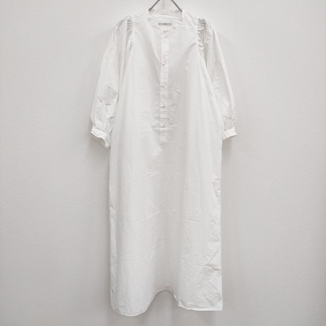 TARV Cotton shirt dress 定価57200円 コットンタイプライター生地 パフスリーブ SS-dress-1 ワンピース ホワイト ターヴ4-0217M 230361_画像1