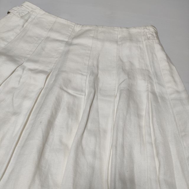tricot COMME des GARCONS 花刺繍 フラワー リネンコットン 巻き スカート AD2001 ホワイト トリココムデギャルソン 4-0225M 225160_画像4