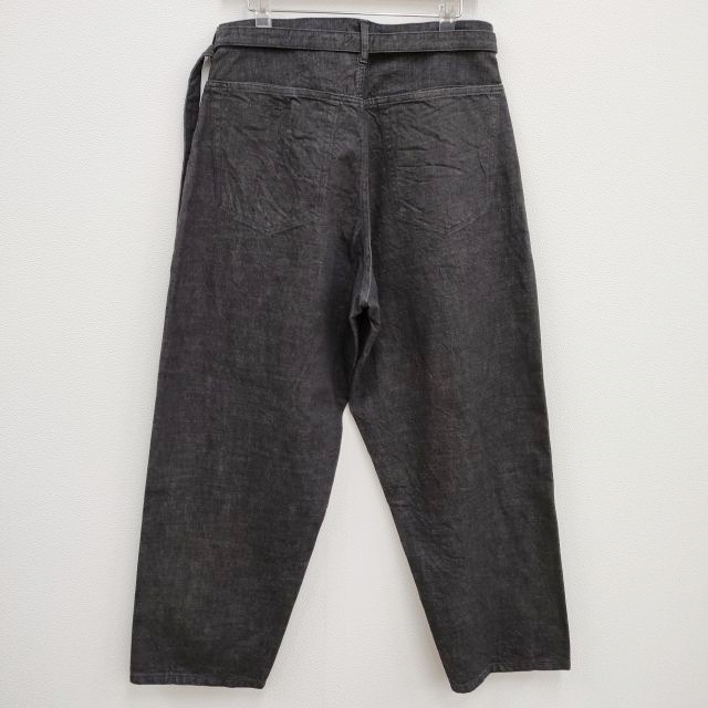 blurhms 新品 12.9oz Selvage Denim GI-belt Pants BHS23S010 定価38500円 サイズ3 デニムパンツ ブラック ブラームス 4-0314G F95831_画像2