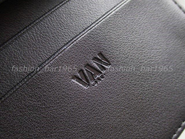  rare *VAN JAC Van ja Kett * brand Logo motif card-case * cow leather card inserting black / card-case 70\'sa- kai vu series 