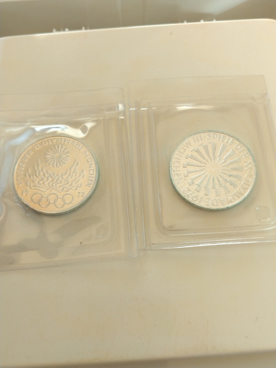 ドイツ 1972d 10マルク銀貨 プルーフ 2枚セット(フレーム.スパイラル イン ミュンヘン)_画像1