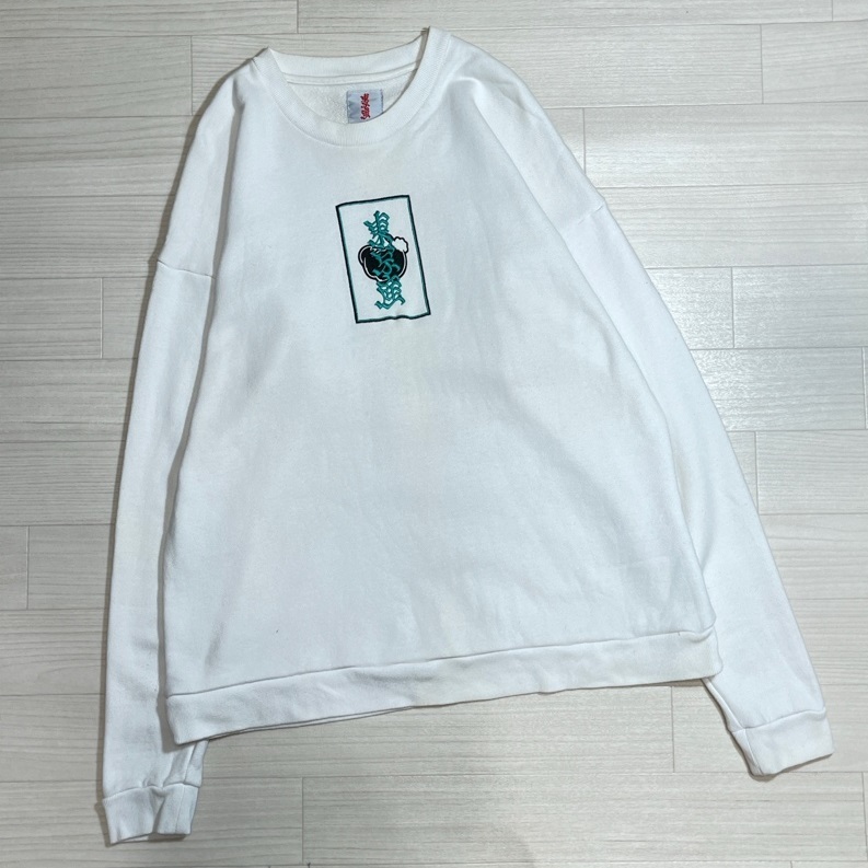 TPC×VIBTEX/東京産/dabo sweat shirt/ダボ スウェットシャツ/クルーネックスウェット/ホワイト/オーバーサイズ/L/フロント刺繍_画像1