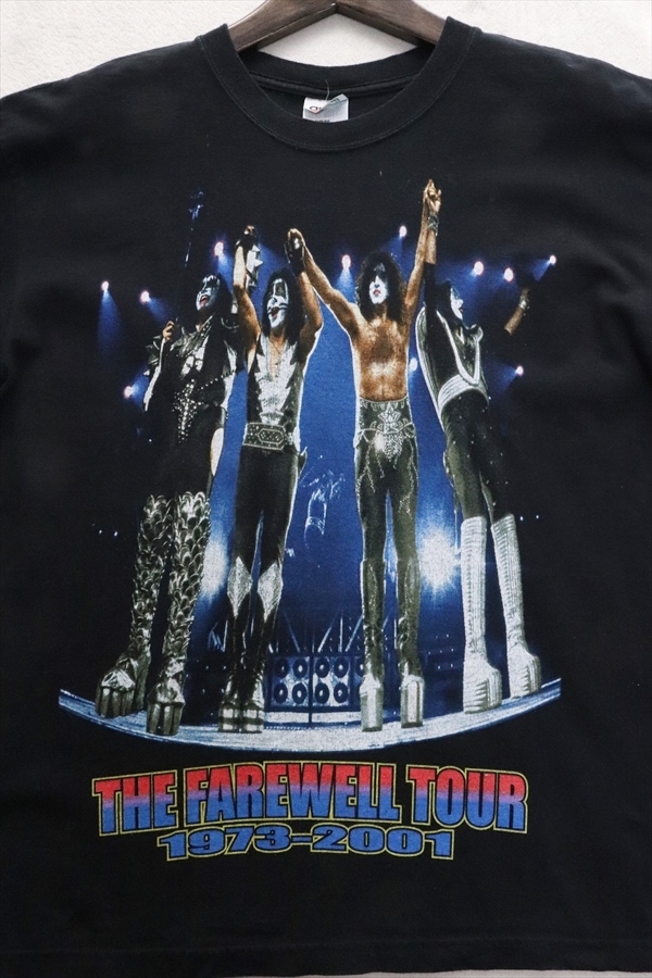 KISS 2001 世界ツアー 日本ツアー THE FAREWELL TOUR バンドTシャツ 黒 M 90's ヴィンテージ_画像2