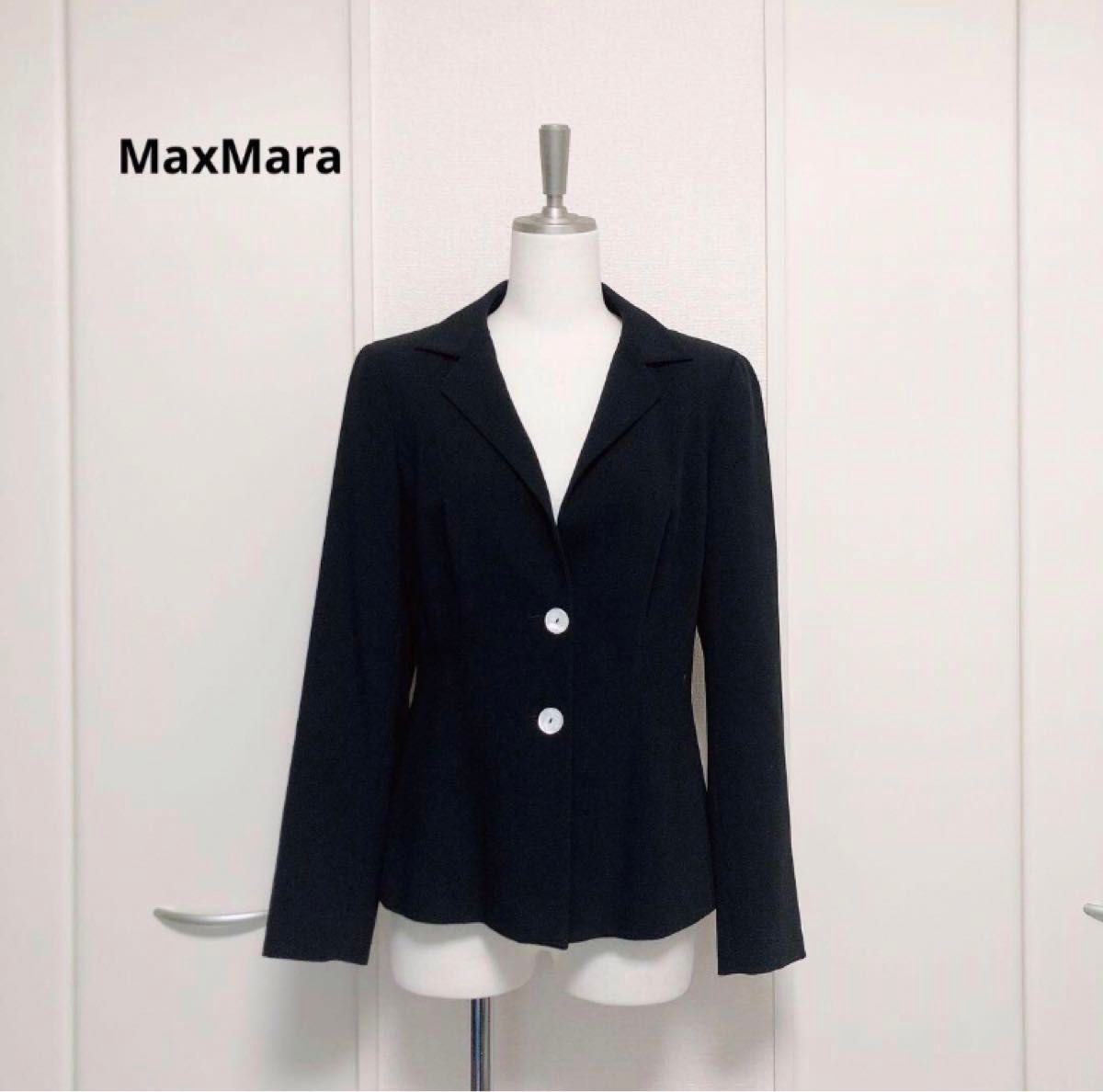 美品　MaxMara マックスマーラ　テーラード　ジャケット　42 大きいサイズ　ブラック