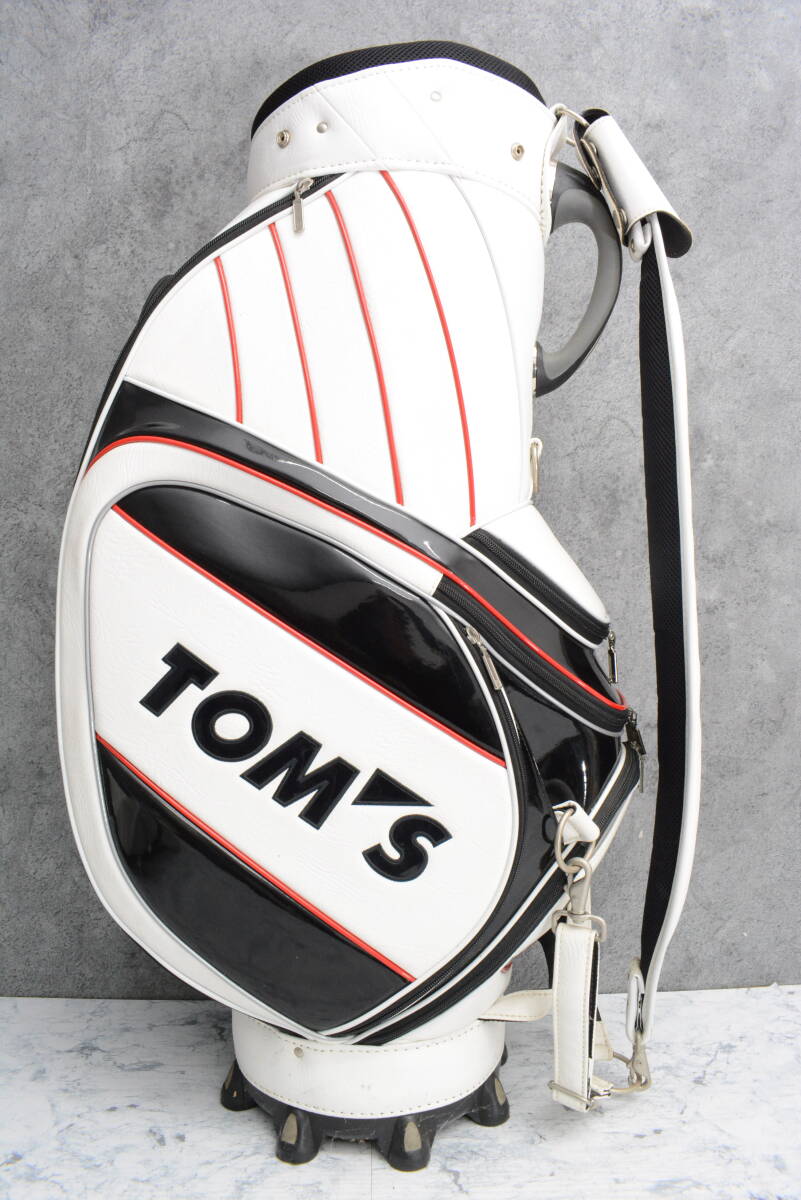 【程度良好 希少品】トムス TOM’S メンズ カート式 キャディバッグ ホワイト/ブラック/レッド 6分割 人気モデル キャディ―バッグ_画像3