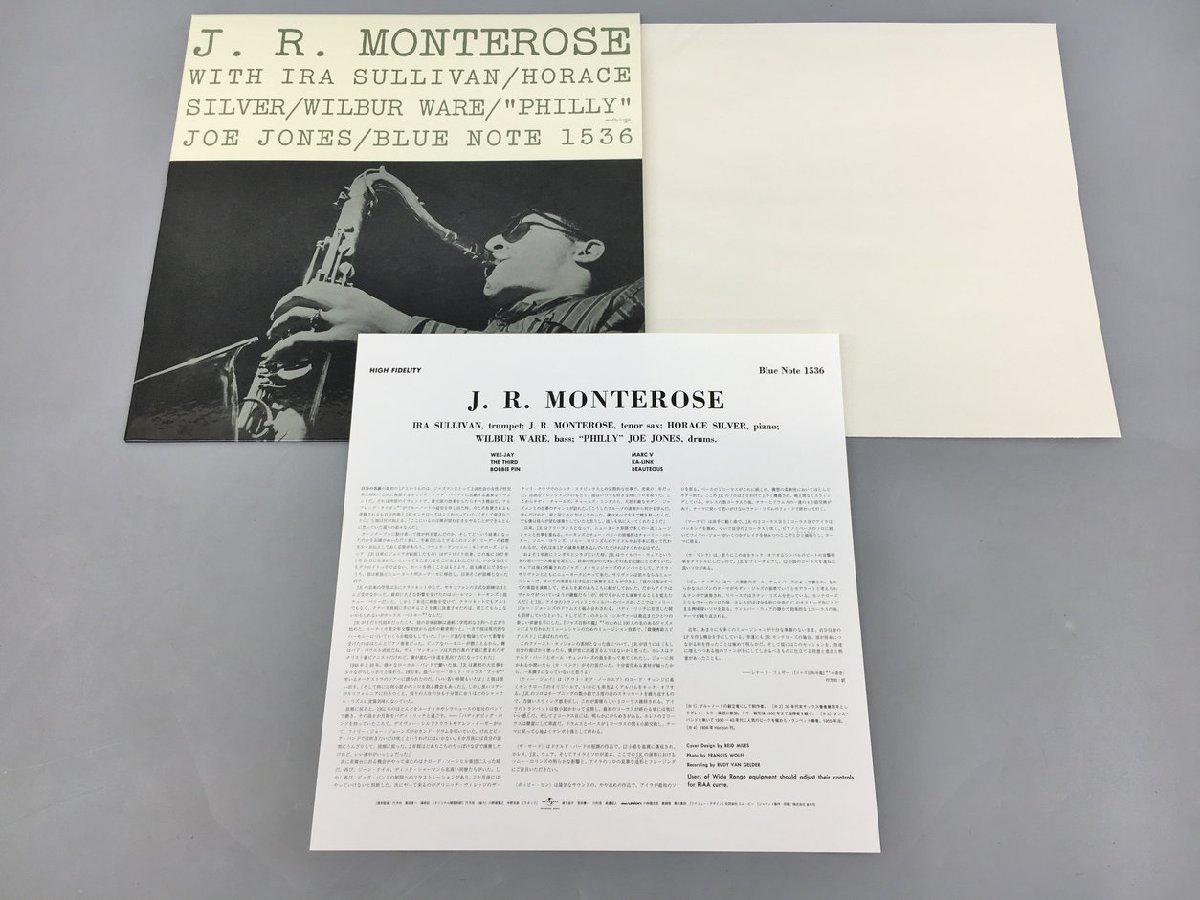 J.R. Monterose BLUE NOTE 1536 LPレコードジャケット ライナーのみ 2402LO135の画像3