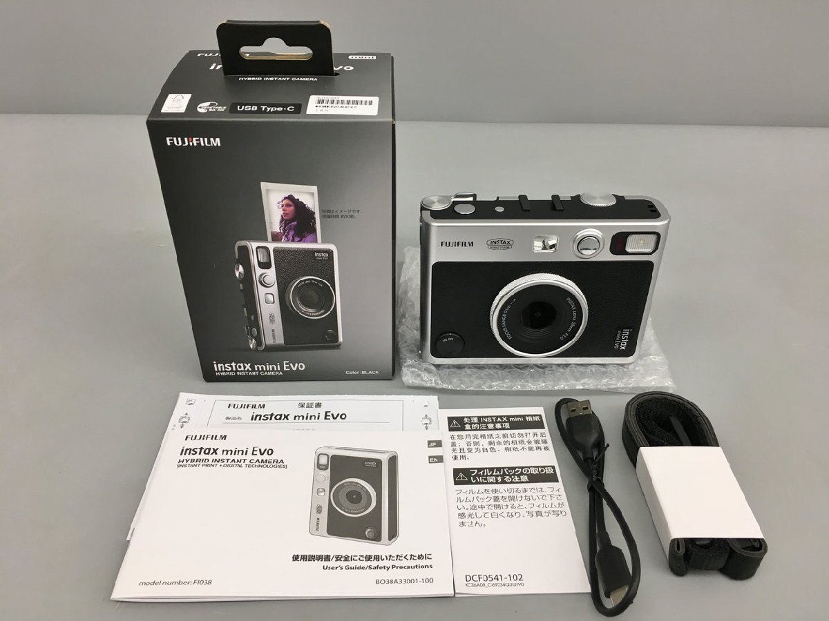 ハイブリッドインスタントカメラ チェキ instax mini Evo FI038 ブラック FUJIFILM USB Type-C対応 ジャンク 2312LR126_画像2