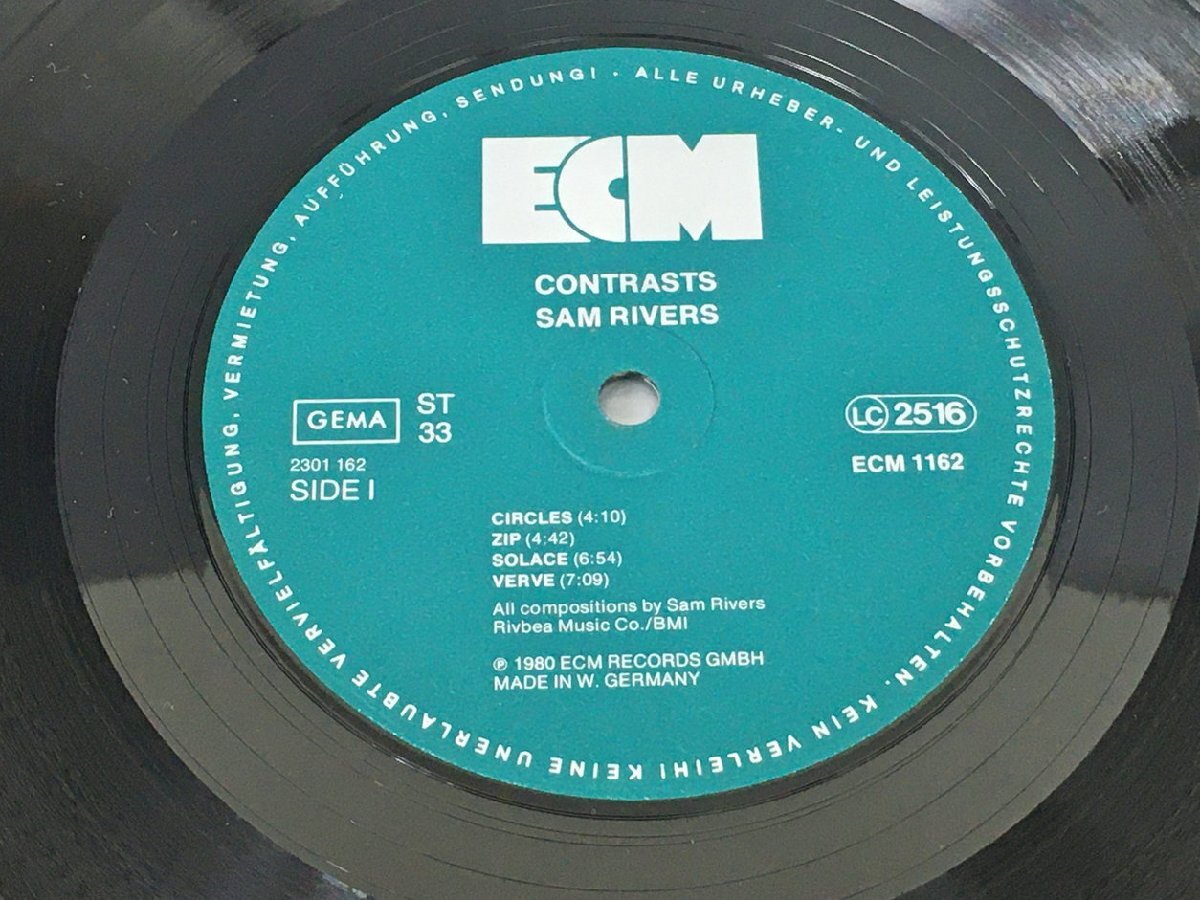 LPレコード Contrasts Sam Rivers ECM 1162 ドイツ 2403LO140_画像4