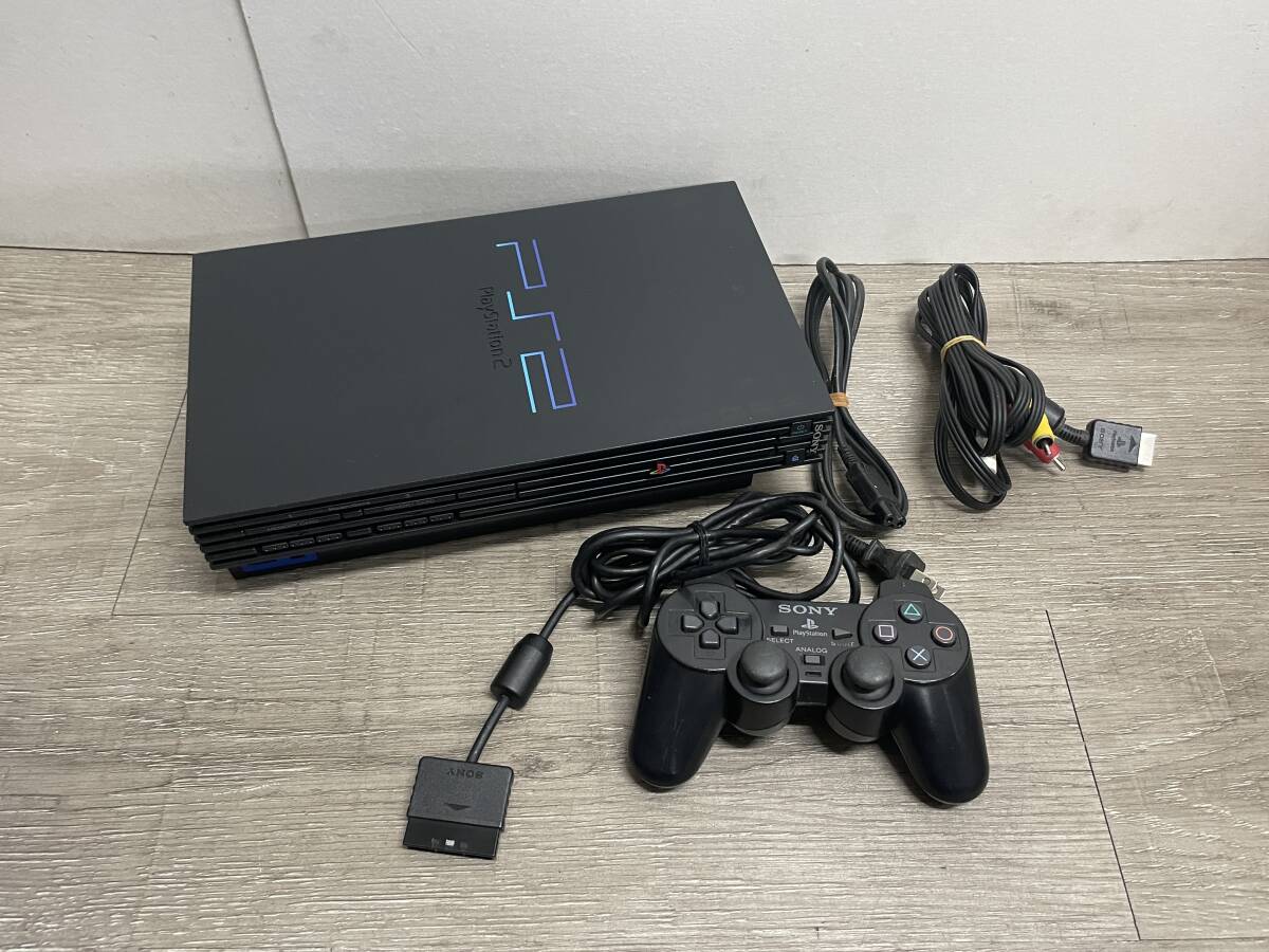 ☆ PS2 ☆ プレイステーション2 SCPH-18000 動作品 本体 コントローラー ケーブル 付属 Playstation2 デュアルショック2 SONY 5027_画像1