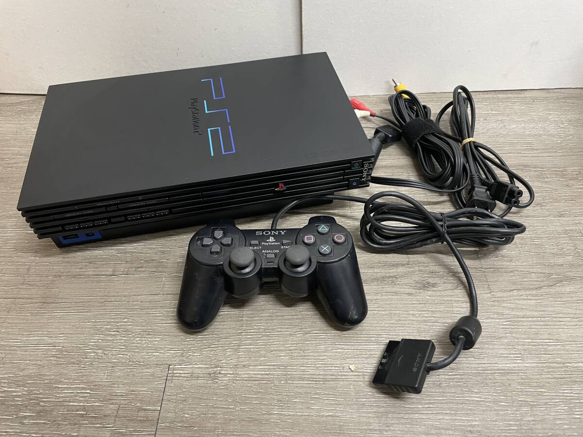 ☆ PS2 ☆ プレイステーション2 SCPH-15000 動作品 本体 コントローラー ケーブル 付属 Playstation2 デュアルショック2 SONY 2974の画像1