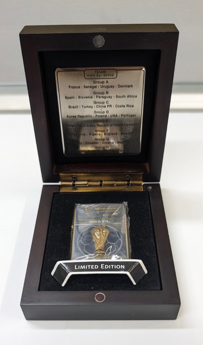  new goods unused ZIPPO Zippo 2002FIFA World Cup LIMITED EDITION day . World Cup limited goods 