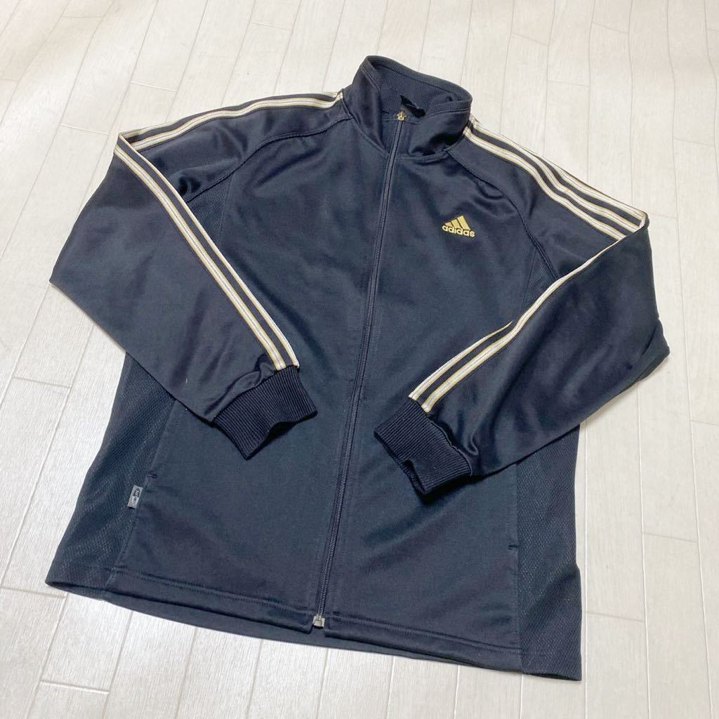 3751☆ adidas アディダス セットアップ ジャージ上下 トラックトップス トラックパンツ メンズ 上O下L ブラック_画像2