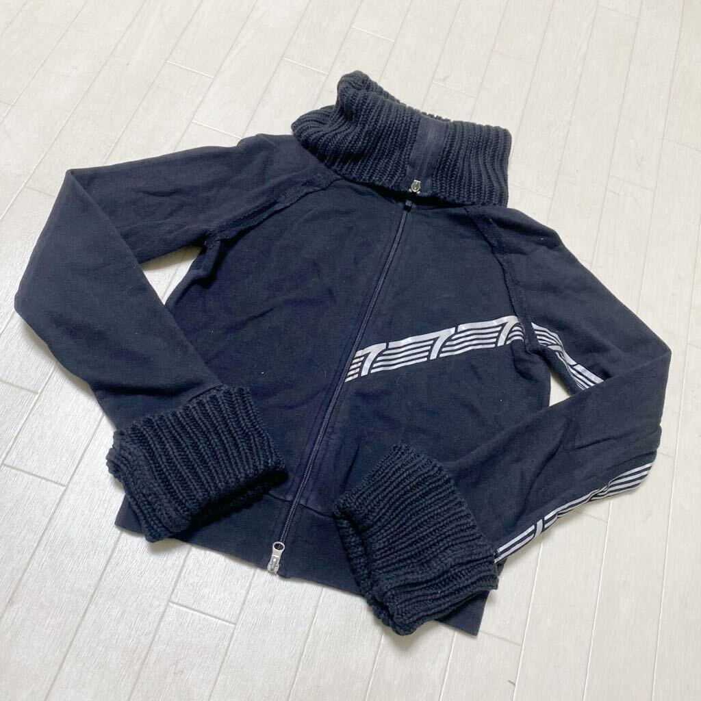 3881☆ AE7 ARMANI EXCHANGE トップス アウター カットソー ニット フルジップ カジュアル ユニセックス S ブラック_画像1