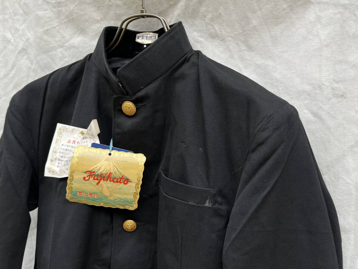 DEAD STOCK 金属ボタン 学ラン 学生服 JAPAN VINTAGE ジャパンヴィンテージ 日本の古い服 FujiHato 富士鳩印 FastBlack 染色不変 TRADEMARK_画像3