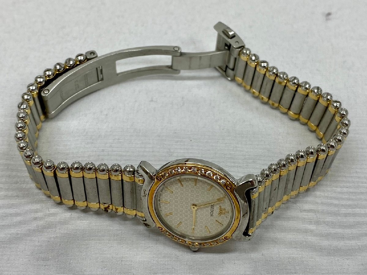 ◇◇稼働 SEIKO セイコー CREDOR クレドール 18KT JAPAN SA70 0500 D 5A70-0210 クォーツ ベゼルダイヤ シルバー×ゴールド レディース◇◇_画像9