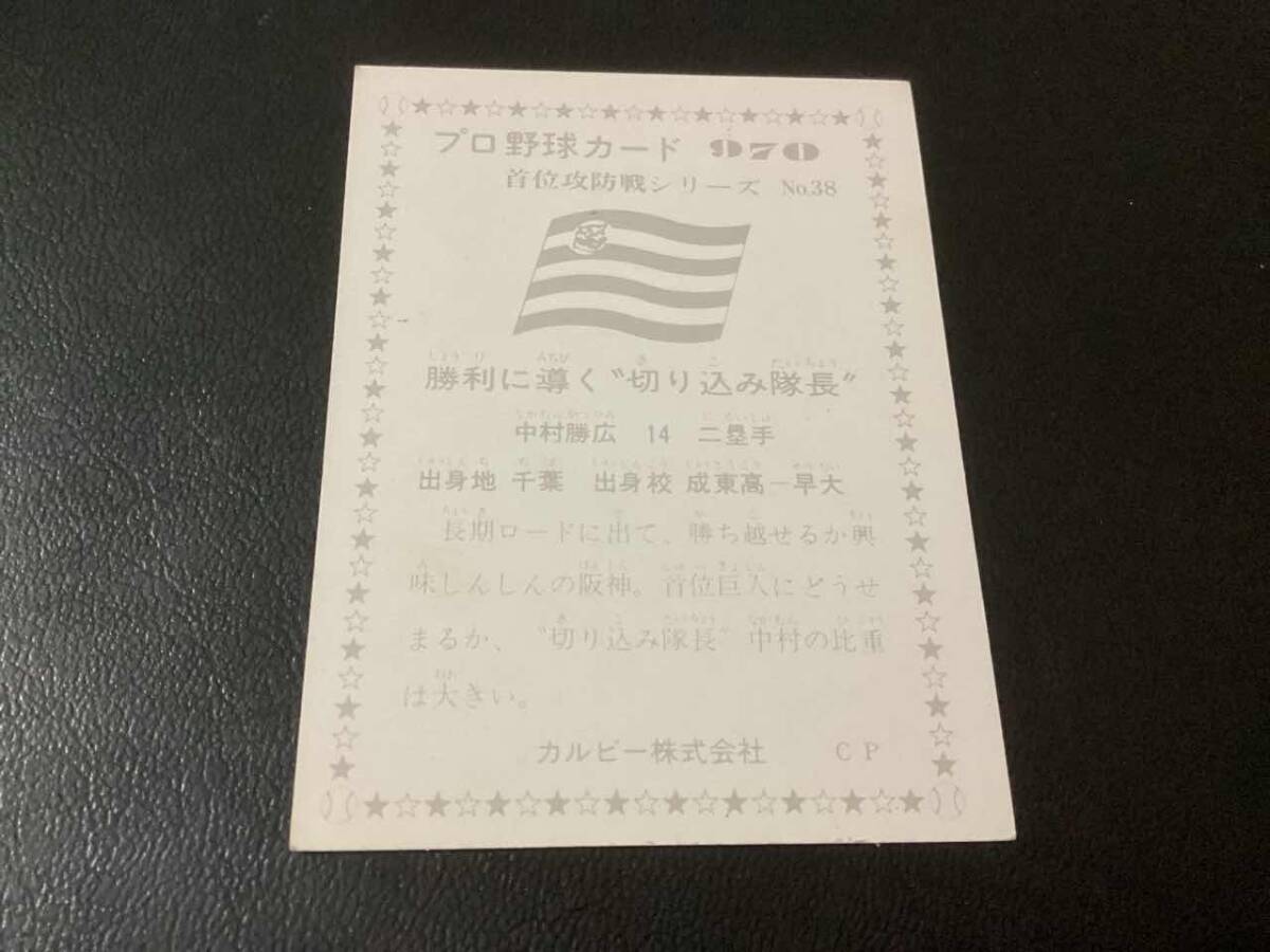 良品　カルビー76年　中村（阪神）No.970　プロ野球カード_画像2