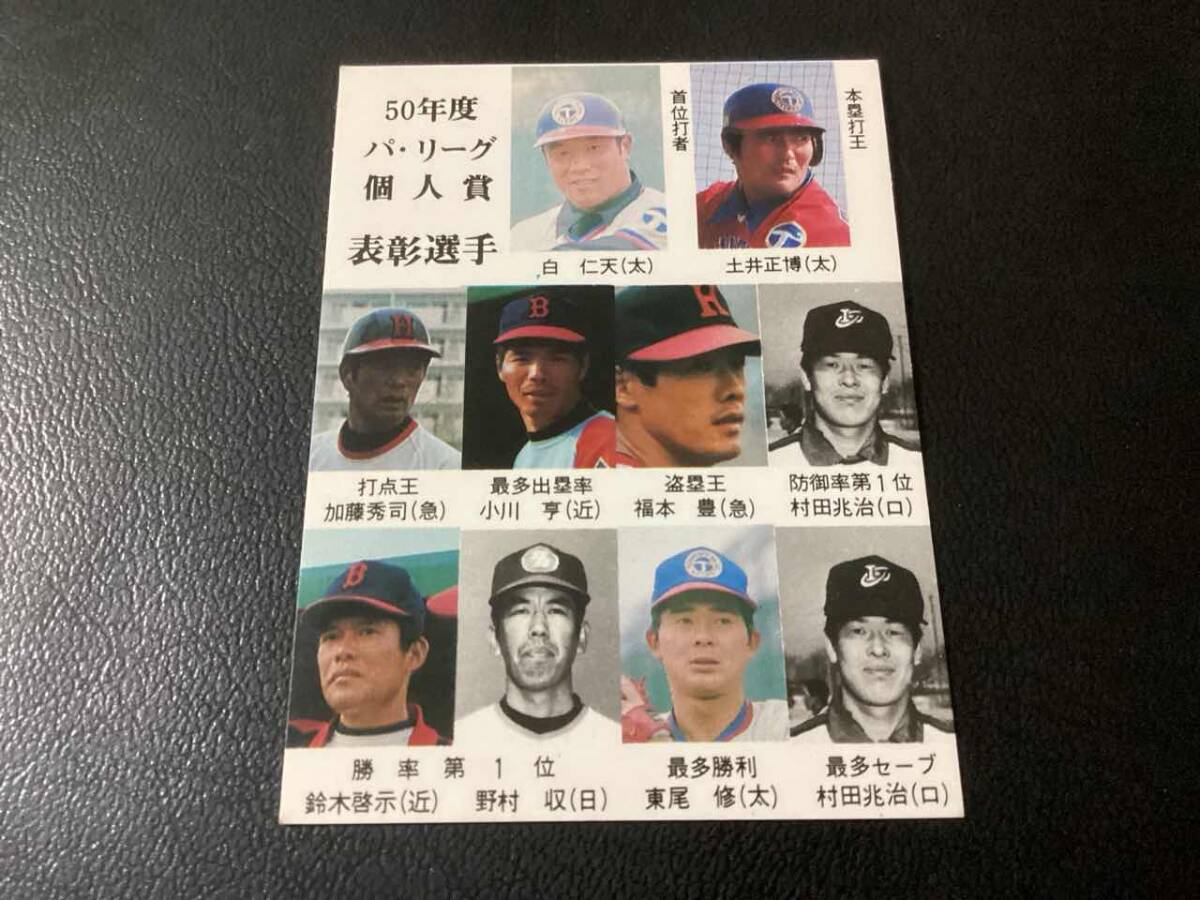 カルビー76年 パリーグ個人賞 No.404 プロ野球カードの画像1