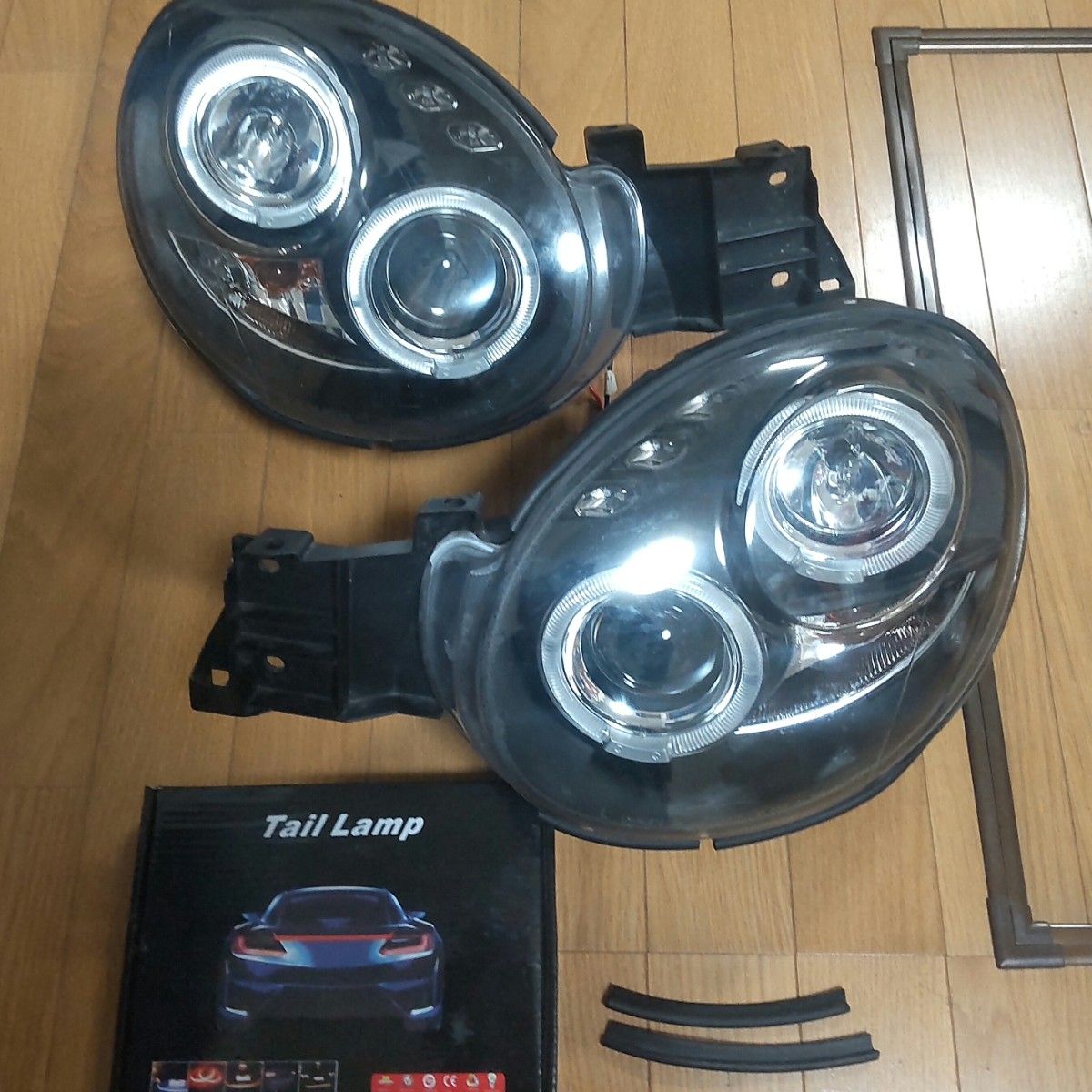 インプレッサGDB 丸目 HID イカリングヘッドライト 左右セット 新品バラスト付き