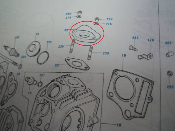 スーパーカブ c70 K1 K2 6V車 縦キャブ用 インシュレーター 社外 送料185円 行灯の画像2