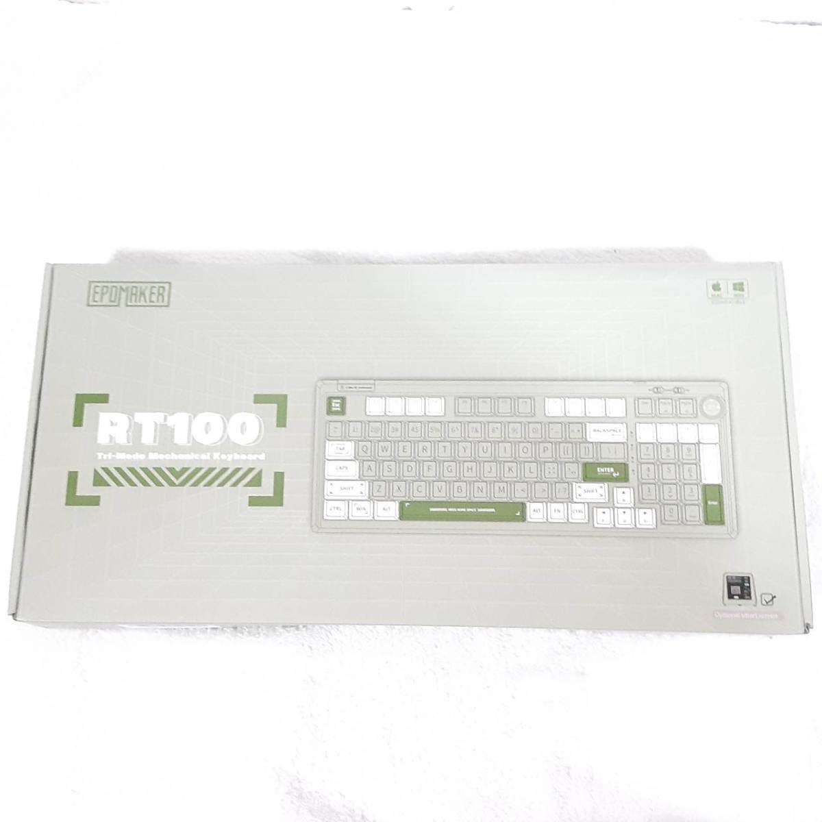 送料無料 EPOMAKER RT100 97キー ゲーミングキーボード 緑 BT5.0/2.4G メカニカルキーボード ホットスワップ対応 5000mAhバッテリー 新品_画像3