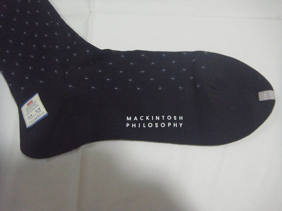【新品】MACKINTOSH PHILOSOPHY 紺 靴下 ソックス 綿・ナイロン 25～26_画像9
