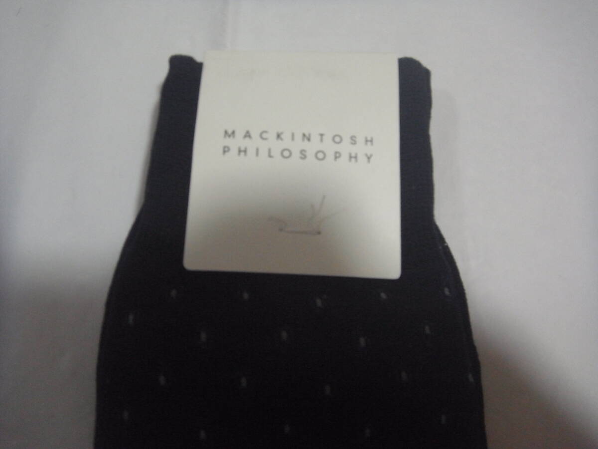 【新品】MACKINTOSH PHILOSOPHY 紺 靴下 ソックス 綿・ナイロン 25～26_画像2
