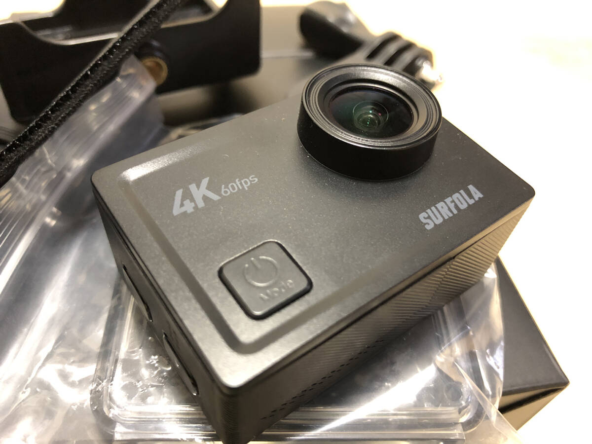 ほぼ未使用 別売電池付 SF430 Surfola アクションカメラ 4K60fps タッチパネル式 外部マイク リモコン付 WiFi 手ブレ補正_画像4