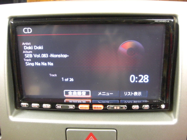 動作OK MRワゴン MF22S ポン付けセット 日産 純正OP HC-308D-A AM/FM/CD/DVD/TV 地デジ対応 HDDナビ 社外品 オーディオパネル 送料安_CD聞けました。