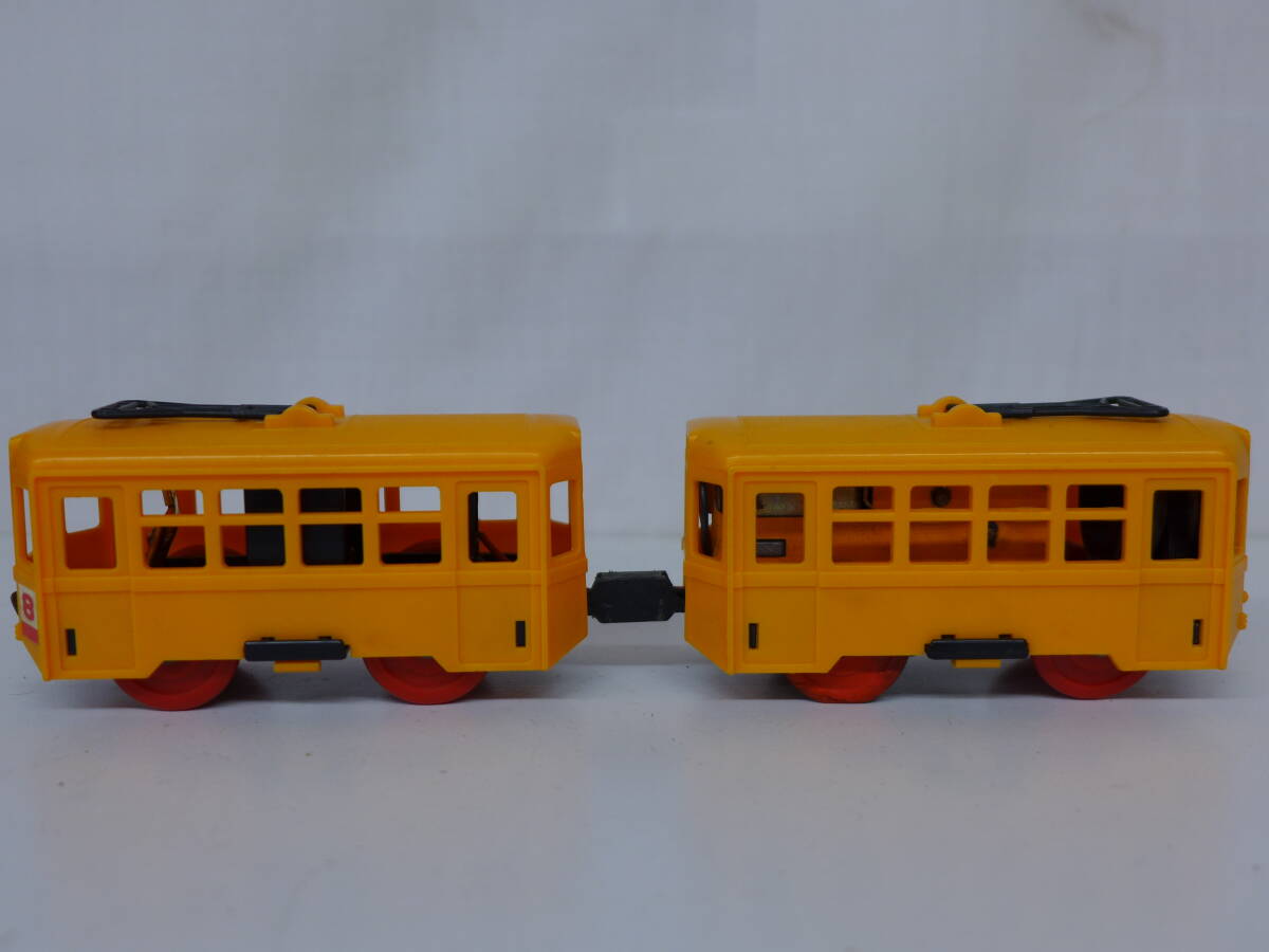 cc383● 希少 現状品 旧トミー/TOMY プラレール ちんちんでんしゃ 2両 当時物 70年代/60の画像2