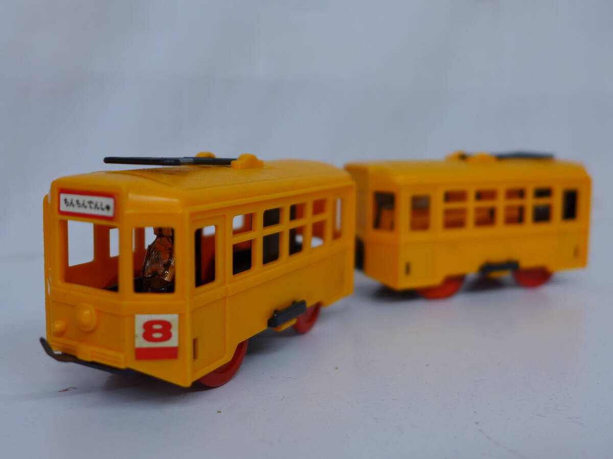 cc383● 希少 現状品 旧トミー/TOMY プラレール ちんちんでんしゃ 2両 当時物 70年代/60_画像1