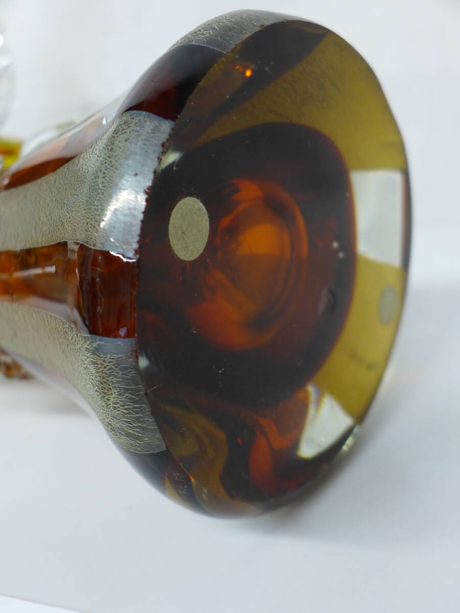 bb355● 岩津硝子 *interior-craft Art Glass*手作り*鳩*置物/100の画像10