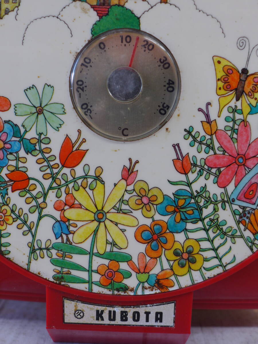CC171* Showa Retro pop *KUBOTA/ Kubota * wall clock * kitchen scale * measurement vessel scales * thermometer attaching /80