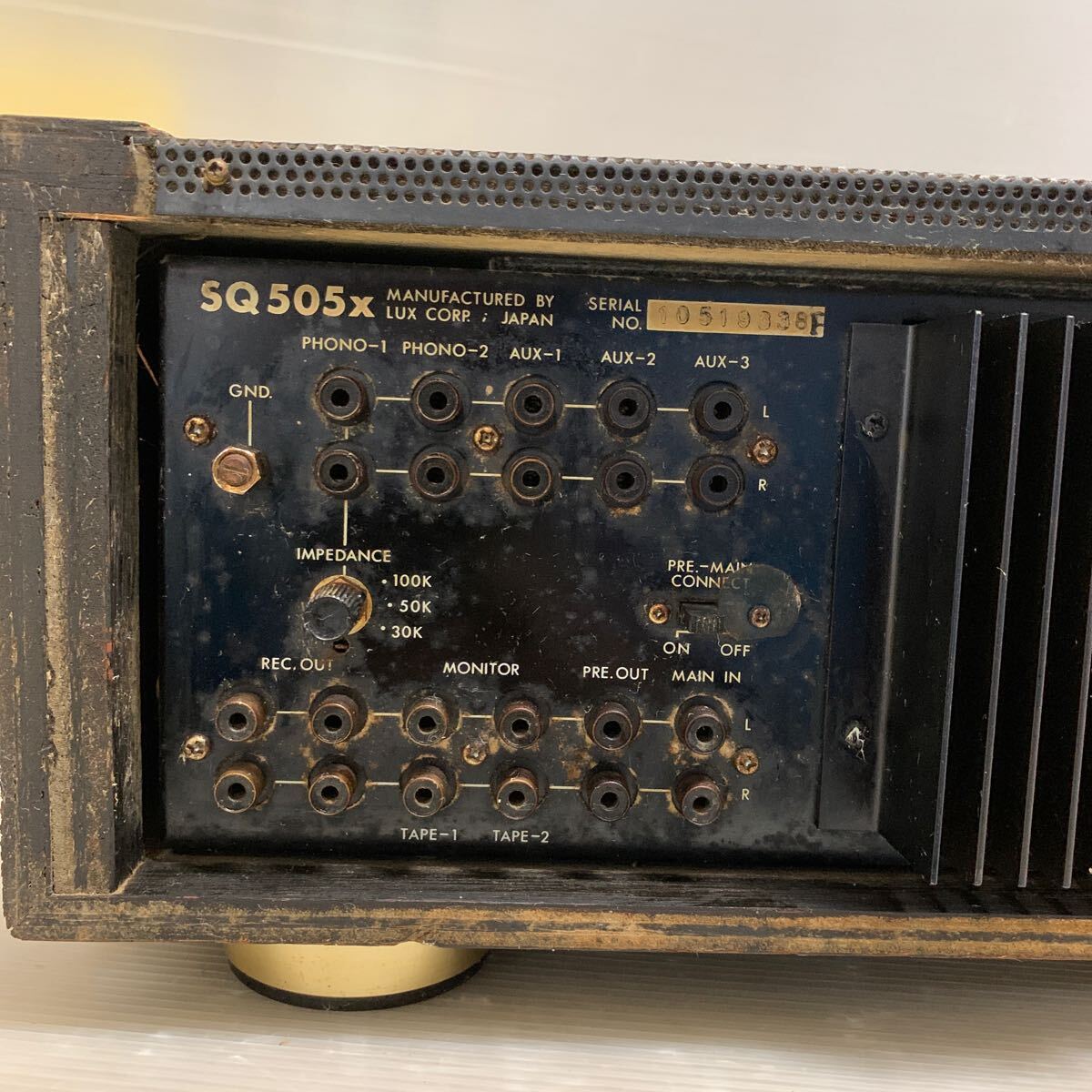 LUXMAN SQ 505X ラックスマン プリメインアンプ 動作未確認のためジャンク品_画像7