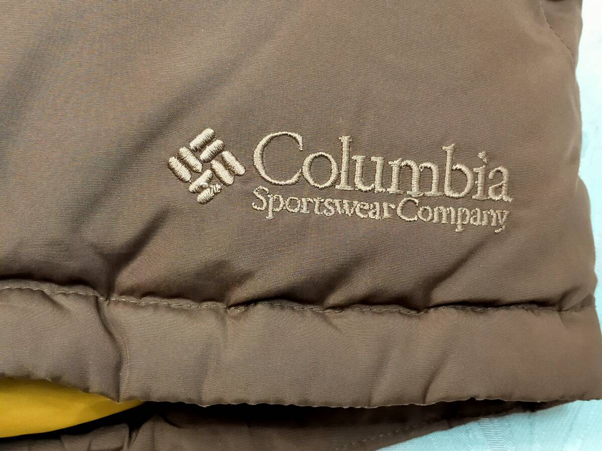 Columbia コロンビア　メンズ　Mサイズ　ダウンベスト　茶×からし色　アウトドア　/_画像7