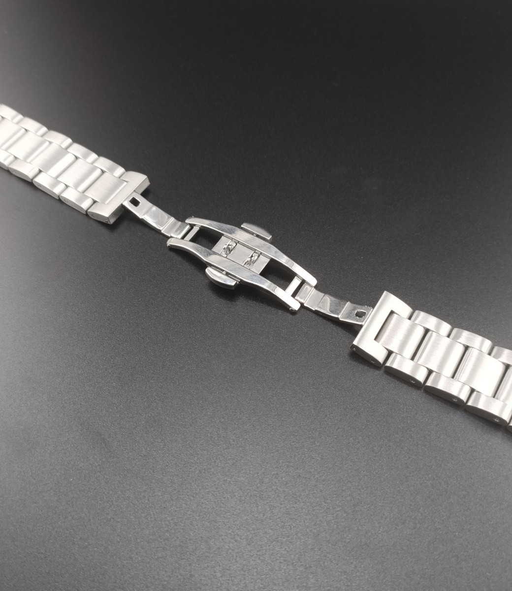 マット 18mm 腕時計 修理交換用 社外品 ブレスレット プッシュ式バックル 【対応】カルティエ タンク CARTIER