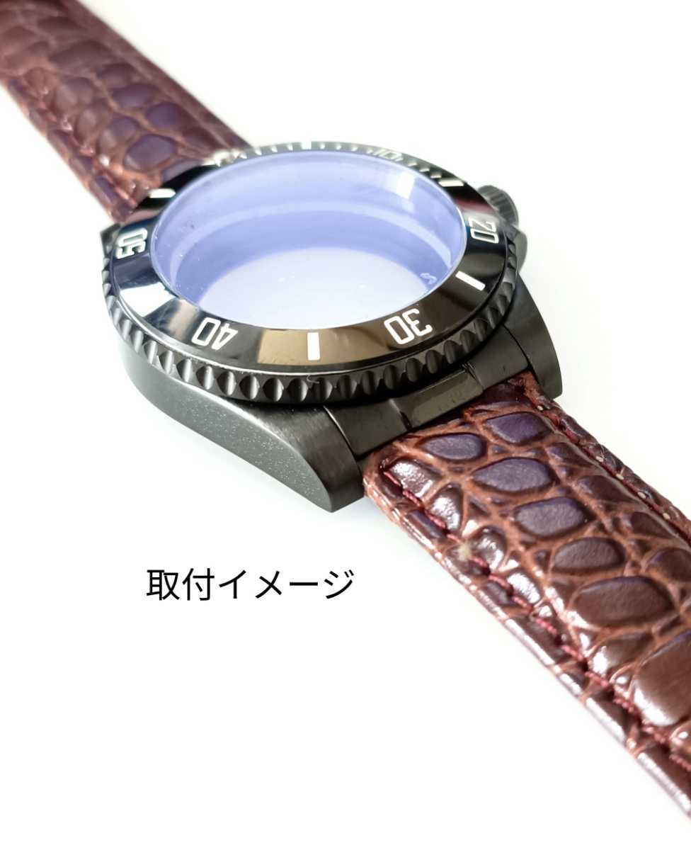 腕時計 革ベルト用 社外品 フラッシュフィット PVD ブラック 黒 20mm用 すき間 バンド 【対応】ROLEX ロレックス サブマリーナ 等_画像4