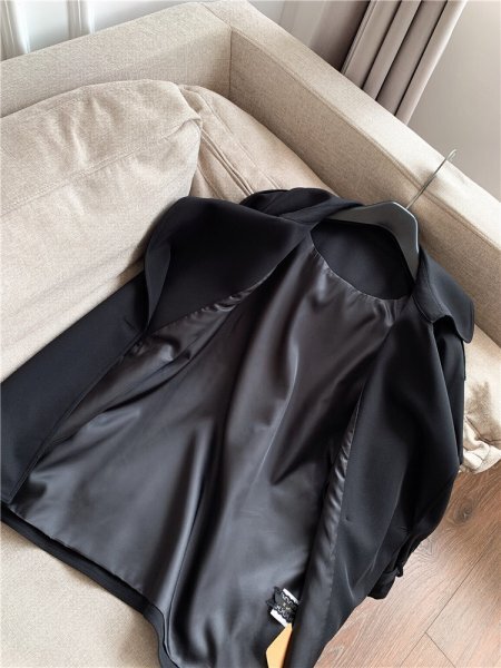 新品通気高品質レデイースイングランドトレンチコートジャケット黒ーM_画像3